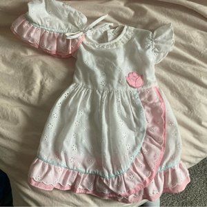 Vintage 6-9 months mini togs dress &amp; bonnet